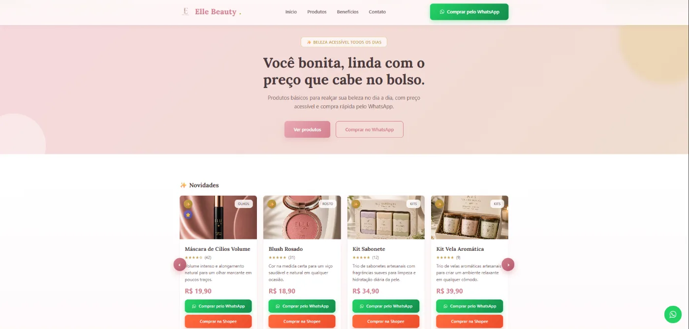 Loja virtual da Elle Beauty